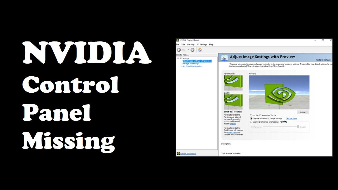 NVIDIA Control Panel Missing